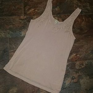 Soft Embellished Beaded Tank Top Size S